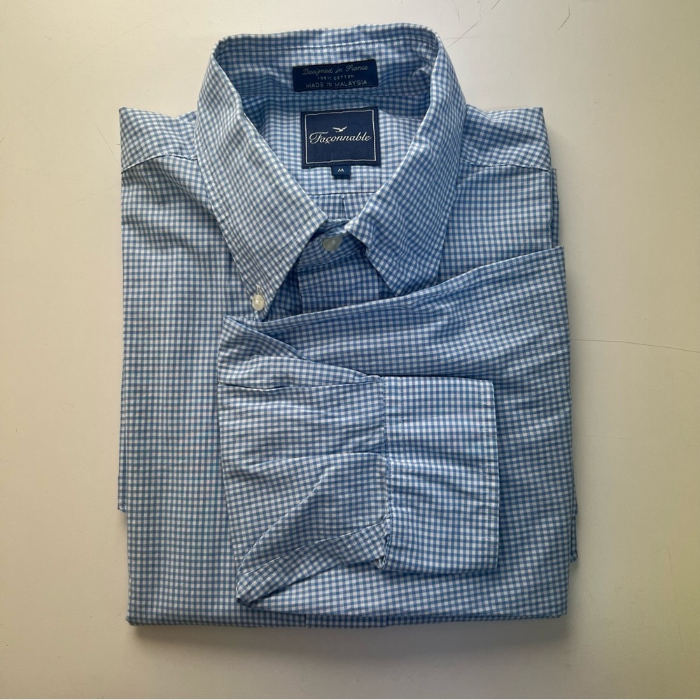 Façonnable 100% Cotton Gingham Dress Shirt